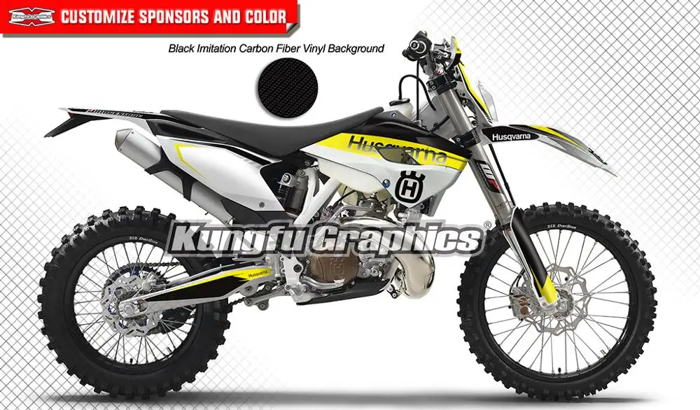 

KUNGFU GRAPHICS Vinyl Wrap Motorcycle Decals Enduro Sticker Kit for Husqvarna TE FE TC FC 125 250 300 350 450 501 2014 2015 2016