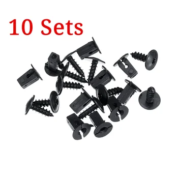 

10Pairs Fender Liner Mudguard Fastener Clips Screws Buckle For VW Passat B5 B6 B7 CC Golf MK6 Tiguan Touran Polo