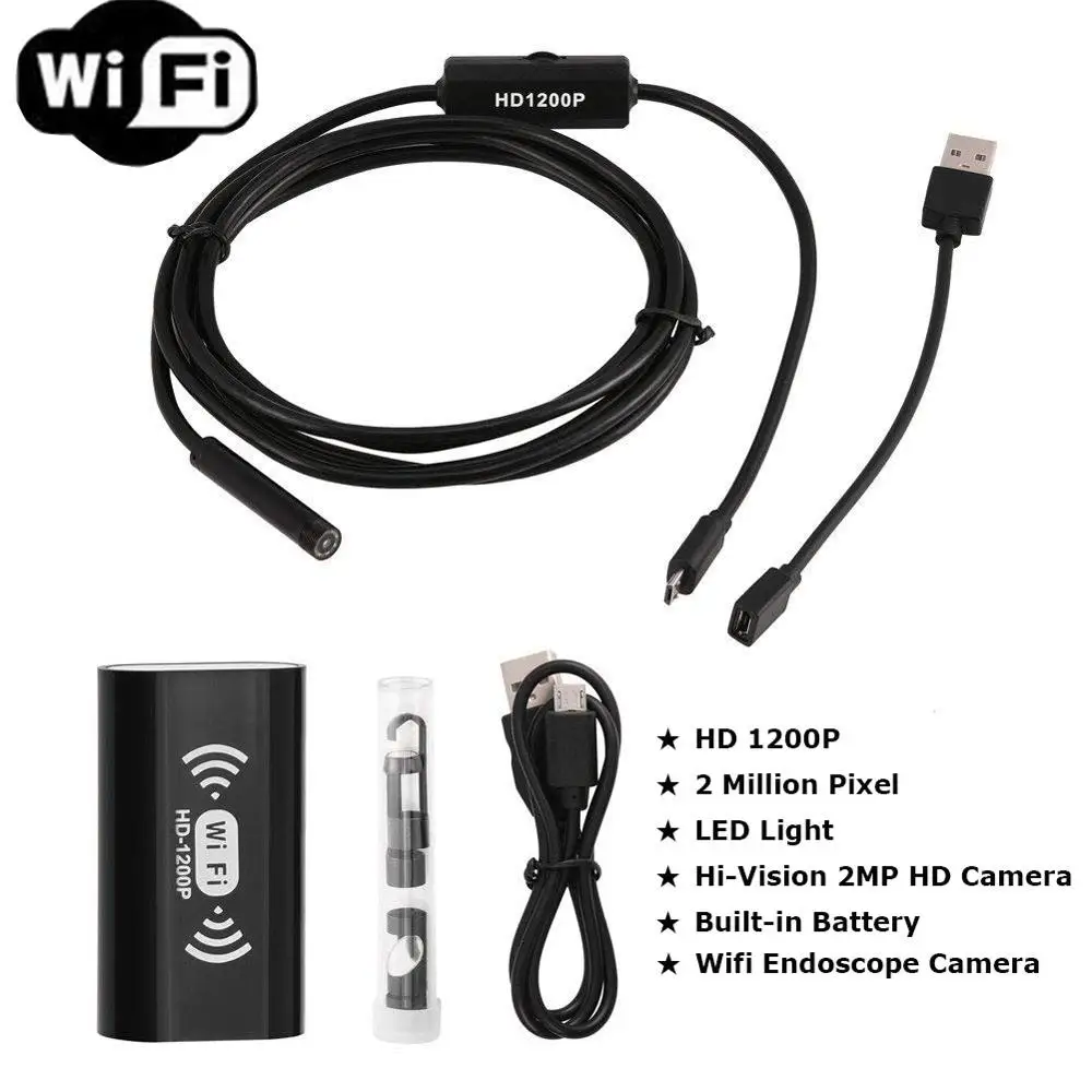 Wifi Endoscope Camera HD 1200P USB Endoscope Borescope Inspection Camera Waterproof 2MP 8mm Endoscope Wifi Camera 10M Wifi Endoscope Camera HD 1200P USB Endoscope Borescope Inspection Camera Waterproof 2MP 8mm Endoscope Wifi Camera 10M