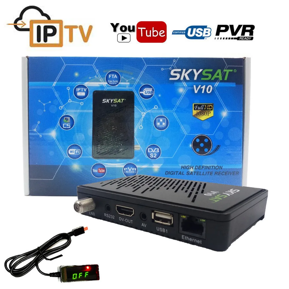 

South America V10 AC3 Digital Satelliet Receiver DVB-S2 Set Top Box Autoroll Power vu Support Cline IPTV m3u Lan Wifi Youtube