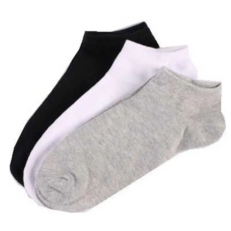 

Casual Business Socks For Men Cotton Sneaker Shallow Mouth Cotton Socks White Black Short Men Breathable Deodorant Free Size