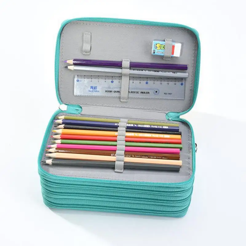 

Shockproof Large Capacity 72 Hole PU Leather Four - Layer Zipper Pencil Case School Large Capacity Colored Bag For Student Gift