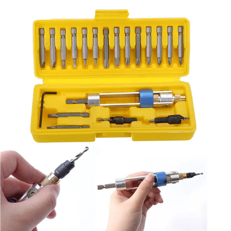 

20pcs/set Durable High-speed Steel Drill Bit Multi Screwdriver Conversion Double Support Fast Change Half Time Drill