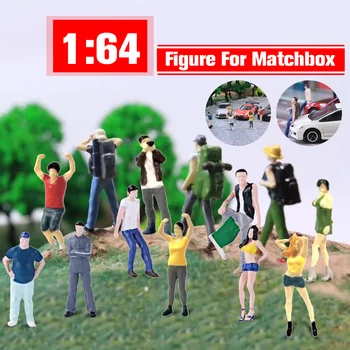 

5Pcs/set Race Medal 1:64 The playing field Scale Figure Backpacker People Scenario Model Set For Matchbox Children Toy Group