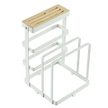

Creative Storage Rack Chopping Block Holder Cutting Board Stand Organizer Home Applicance Goods For Kitchen Accessories - White