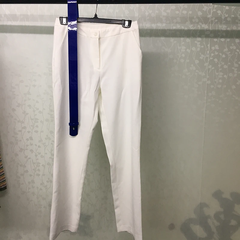 Mode Dame Épaississent Bureau Pièces Et Femmes Pantalon Veste Pour Ensemble 2 Ensembles Blanc TATqpSH