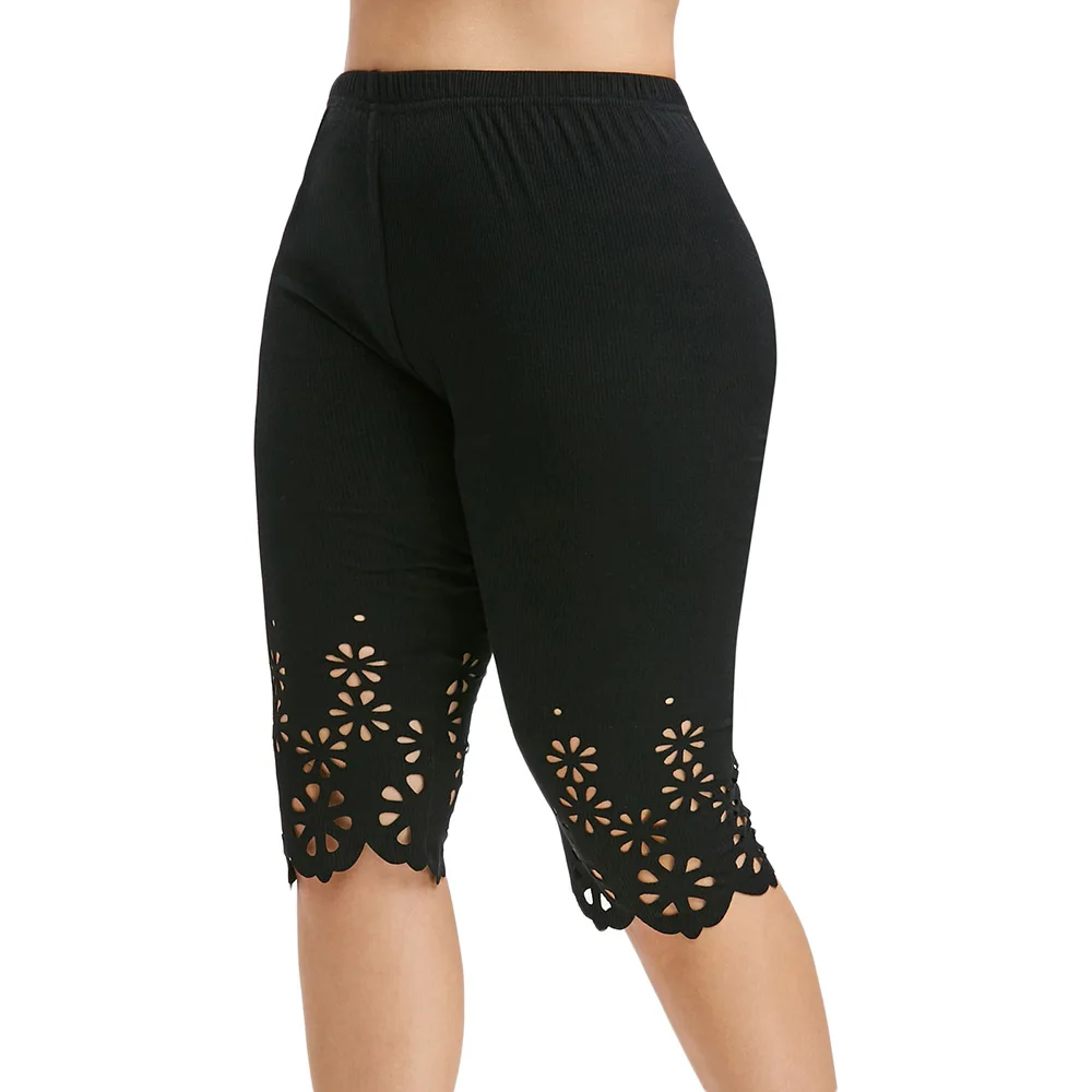 ROSE GAL Summer Leggings Plus Size Pant Laser Cutting High