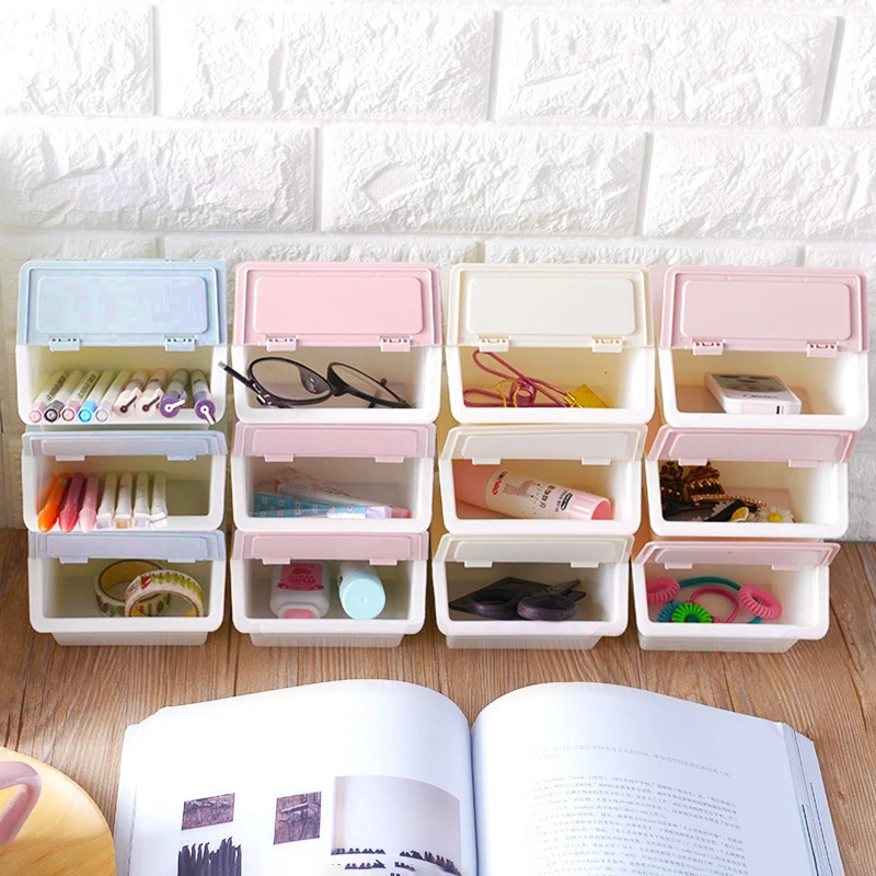 

ABEDOE Plastic Makeup Organizer Storage Box Small Drawer Jewelry Box Office Desktop Sundries Storage cosmetic Container