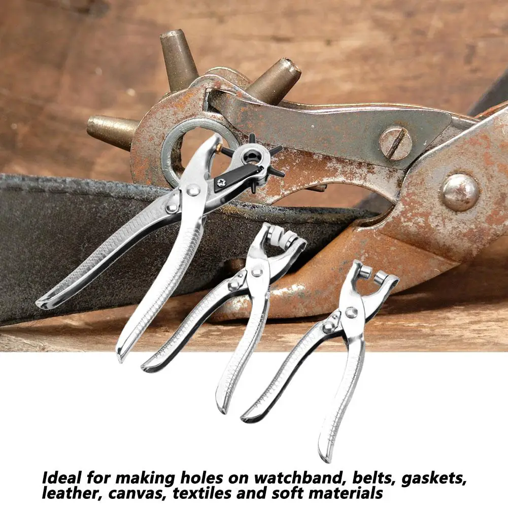 3pc Leather Belt Hole Punch Snap Button Grommet Setter Tool Kit Eyelet Plier
