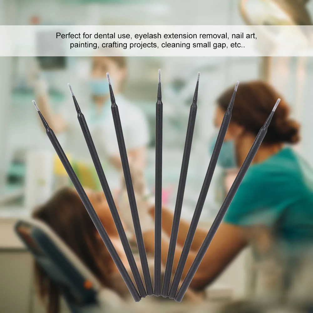

100pcs Dental Disposable Micro Applicator Brushes Small Size Eyelash Extension Brushes Multi-use Brushes