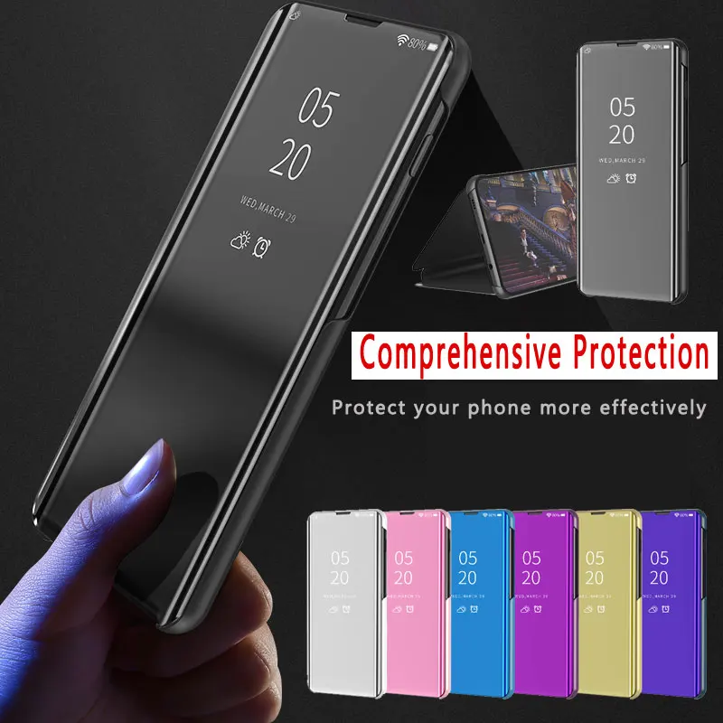 

Smart Mirror Flip Phone Case For Samsung Galaxy S10 S10e S10 plus S9 Clear View Cover For Samsung M30 M20 M10 A50 A30 A10 Case