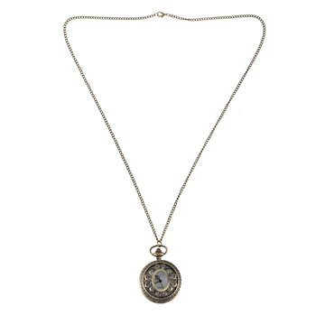 

Petal Pocket Watch Large Hollow Bronze Retro Men'S And Women'S Pendant Necklace Holiday Gift Hanging Watch