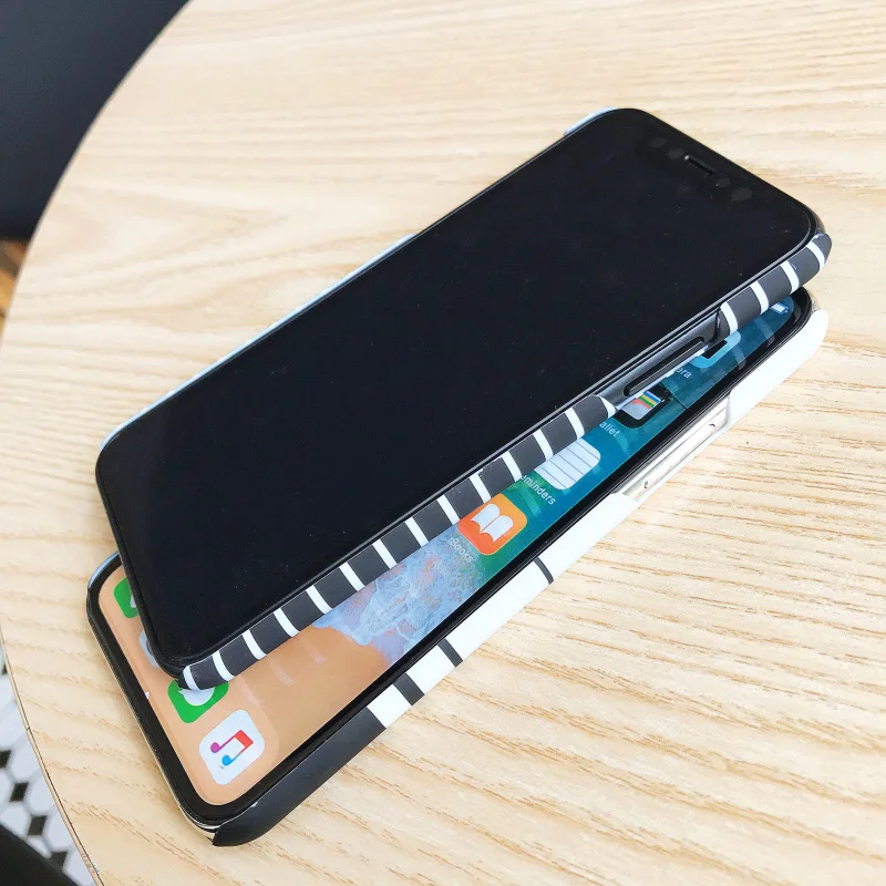 Чехол для телефона JONSNOW iPhone 6 6S 7 8 Plus XS XR Max черно белый клетчатый чехол в полоску из