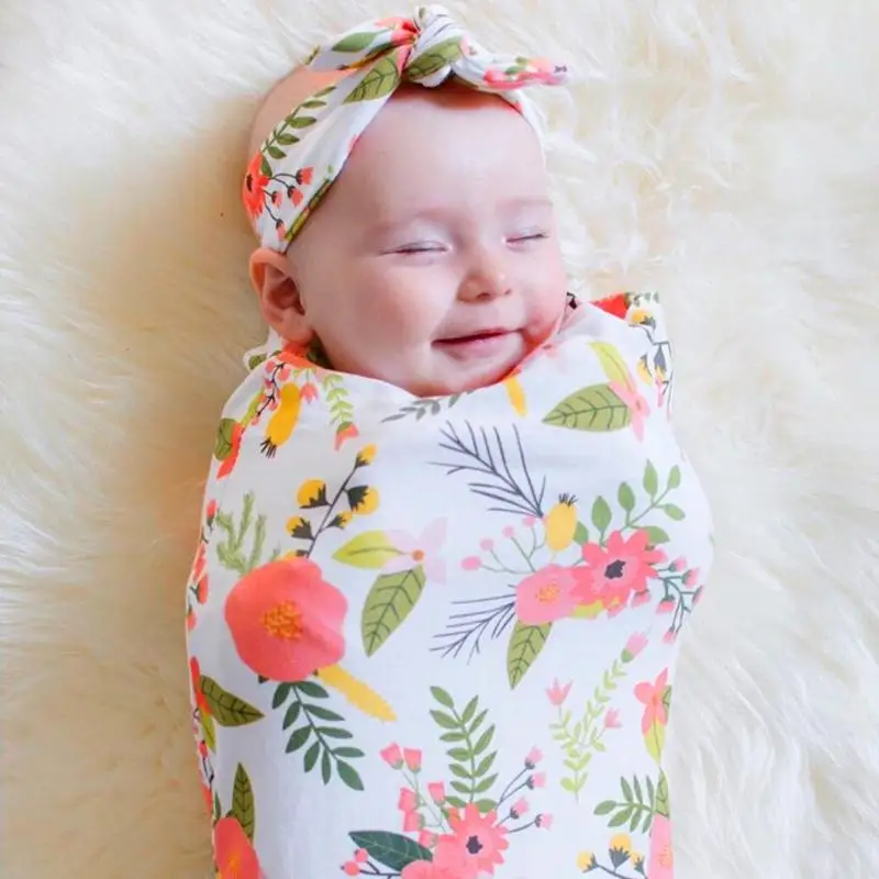 

Newborn Baby 2019 soft Sleeping Bag Headband Cartoon Infancy Sleepsacks Stroller Sleeping Bag Warm Swaddle Headband Infant Suit