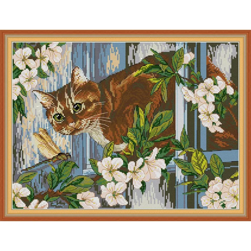 Cross Stitch Kits Embroidery Needlework Chinese Cross Stitch Animal Cat DIY cross stitch Printed Cross Stitch Decor Home Decor