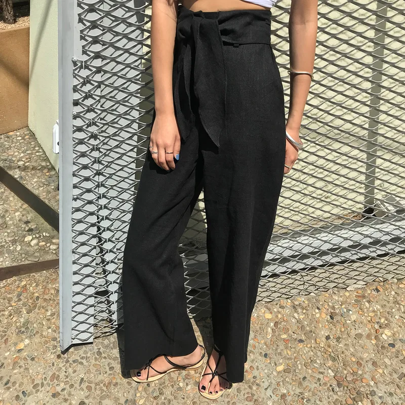 Pierna Superaen La Nuevas Black Sólido Mujer 20198 Las Casuales Estilo Primavera De Color Mujeres Algodón Largos Pantalones Ancha Coreano xRZqAWRfn