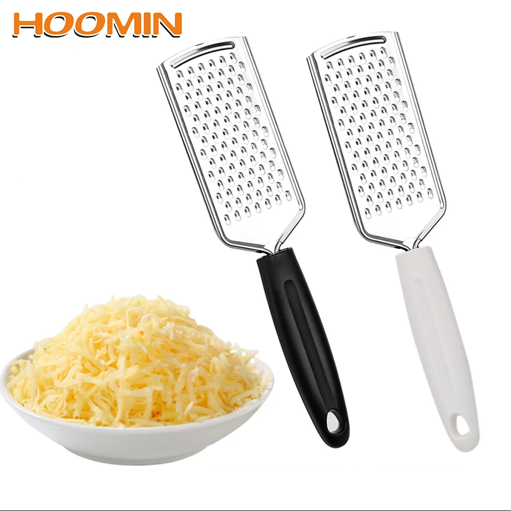 

HOOMIN Stainless Steel Cheese Grater Potato Vegetable Slicer Butter Grinder Long Handle Fruits Shredder Cooking Tools