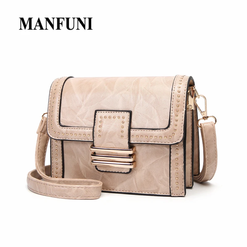 

Women Messenger Bags High Quality Rivets Cross Body Bag Beige Fashion Ladies Bag Female Messenger Luxury Handbag Women Bags