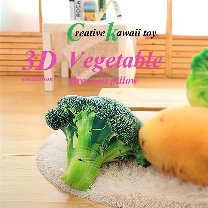 أحدث الساخن المنتج الأفكار Kawaii لعب 3d محاكاة الخضروات القرنبيط وسادة مكتب وسادة أريكة المخملية الفاكهة الخضروات أفخم