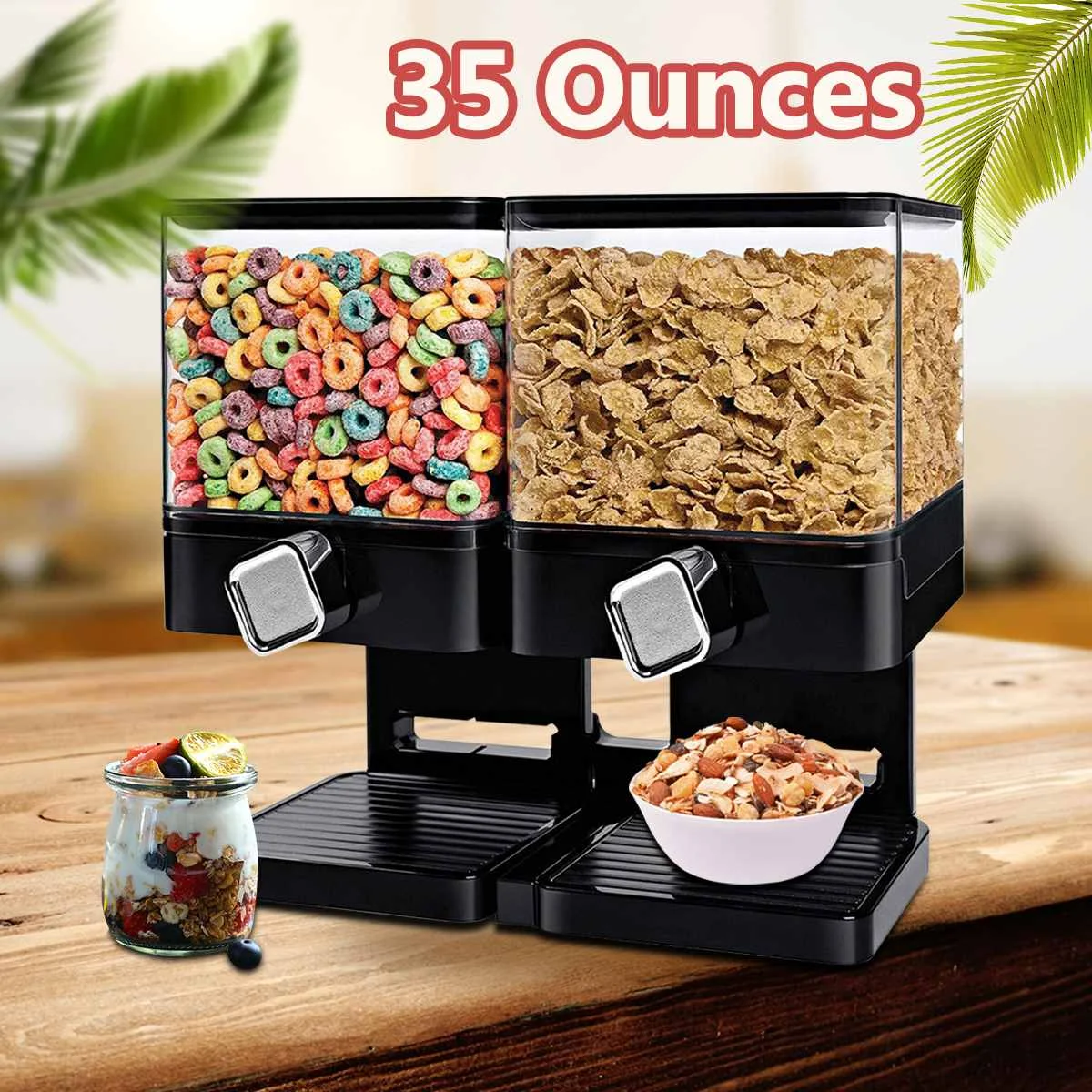 Doppio dispenser di cereali cibo secco contenitore dosatore per macchina per la pasta New