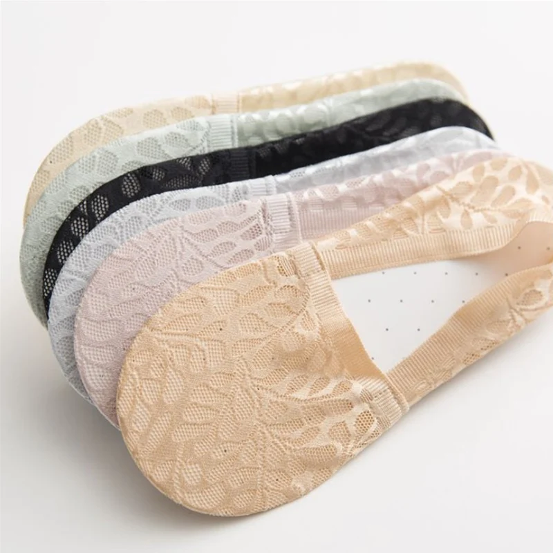 

Sale Sexy Invisible Short Sock Girls Flower High Quality Summer Cotton Lace Antiskid Women Ankle Sock