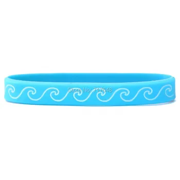 

100pcs Ocean Waves wristband silicone bracelets free shipping by epacket A