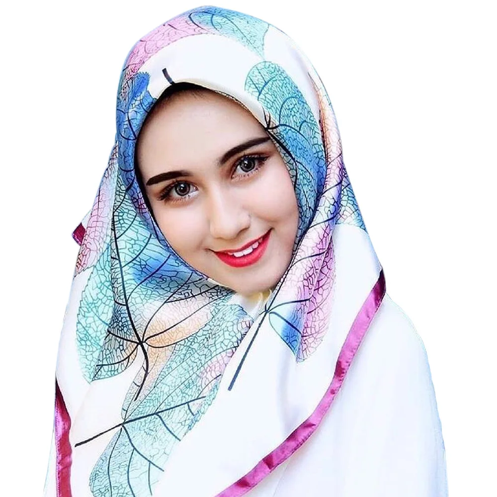 90X90 см модные стильные женские квадратные шарфы мягкие шелковые шали с цветочным принтом 40 цветов Летний шейный платок