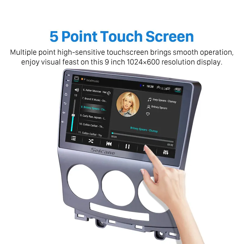 Discount Seicane GPS Navi Car Radio Android8.1 HD 9" Touchscreen Multimedia Player for 2005-2010 Old Mazda 5 support Bluetooth Phone SWC 2