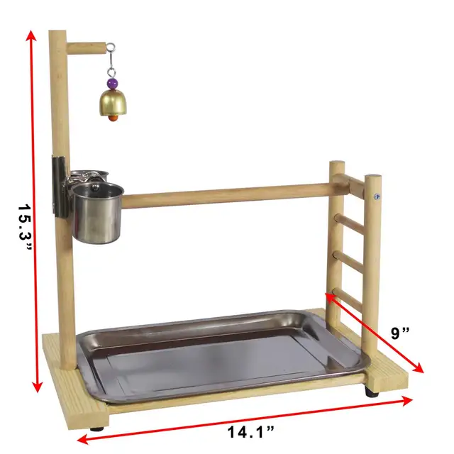 Birdcage Stands Parrot Play Gym Wood Conure Playground Bird Cage Stands Accessories Birdhouse Decor Table Top PlayStand 4