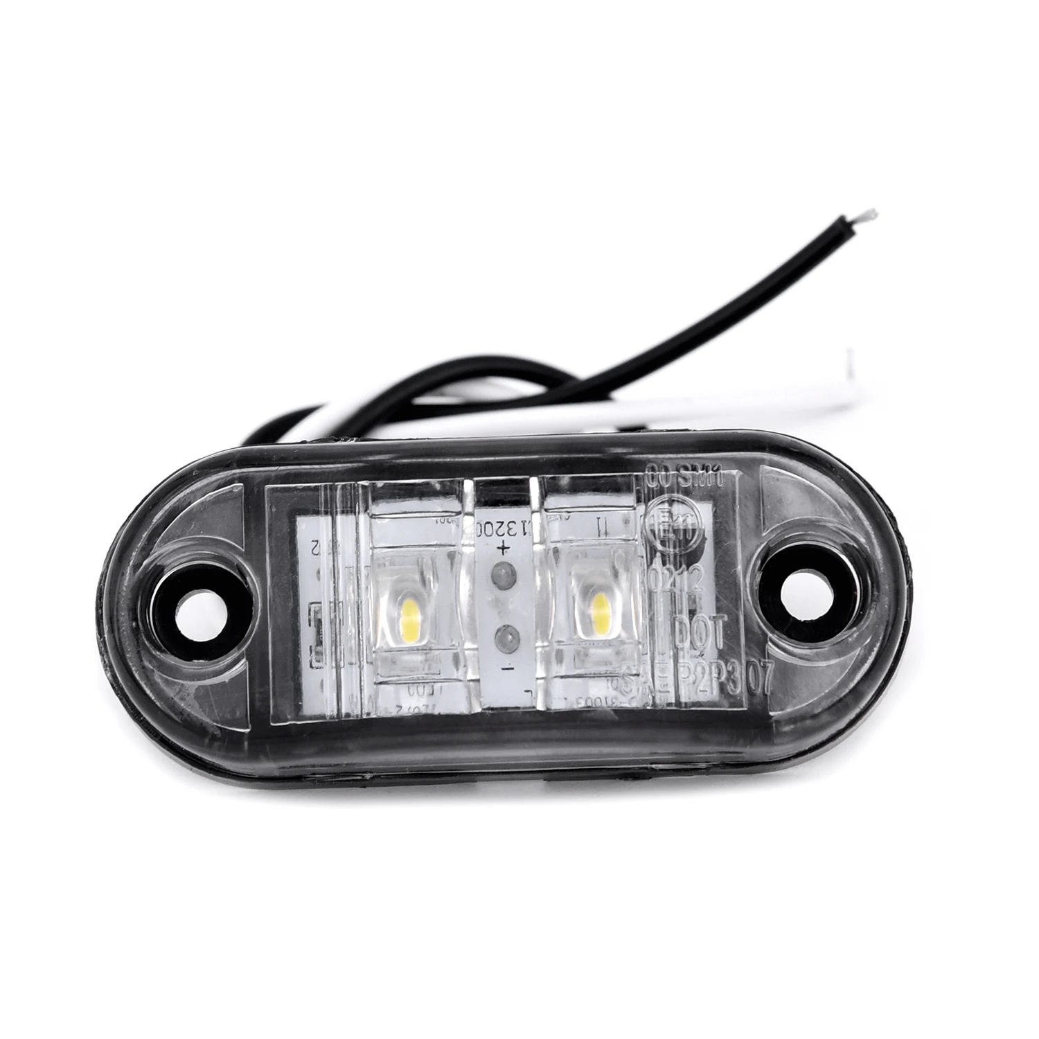 2 uds., blanco, 12 V, LED, luz trasera para coche, 24 V, remolque, camión, lámpara, luces laterales, luces externas, luz de advertencia ► Foto 3/6