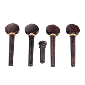 

4pcs Exquisite Ebony 4/4 Full Size Violin Fiddle Tuning Pegs with 1pc Endpin for Violin Accessories