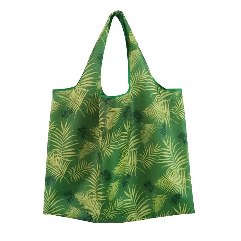 

1 Pc Eco-friendly Bag Reusable Foldable Polyester 2-in-1 Shopping Bag Shoulder Bag Storage Bag for Vegetable Food Fruit