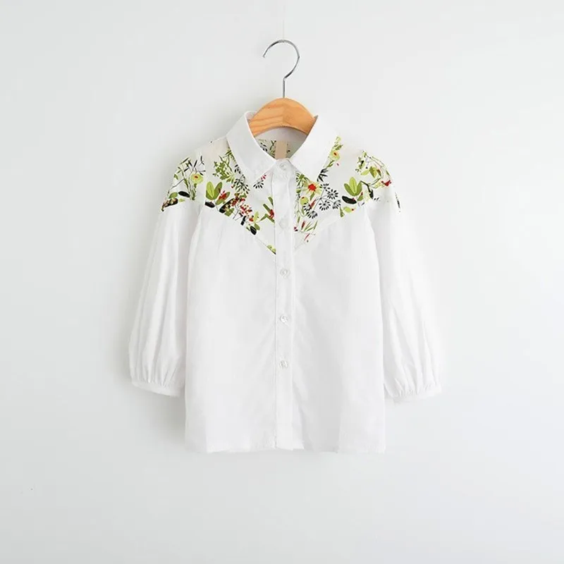 

spring girl blouse white blouse flower long sleeve kids tops for girls shirts kids clothes toddler baby clothes boutiques