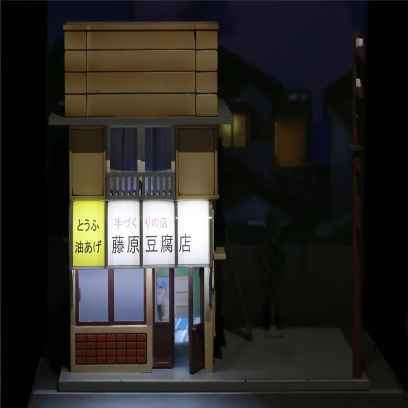 1: 64 1 комплект архитектура для начальной D Fujiwara Tofu Shop Kit Diorama комплект не включает в себя никаких автомобилей сцена светодиодный магазин моделей