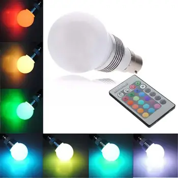 

3W B22 RGB Bulb Magic Globe LED Light Lamp Remote Control 16-Color Change New