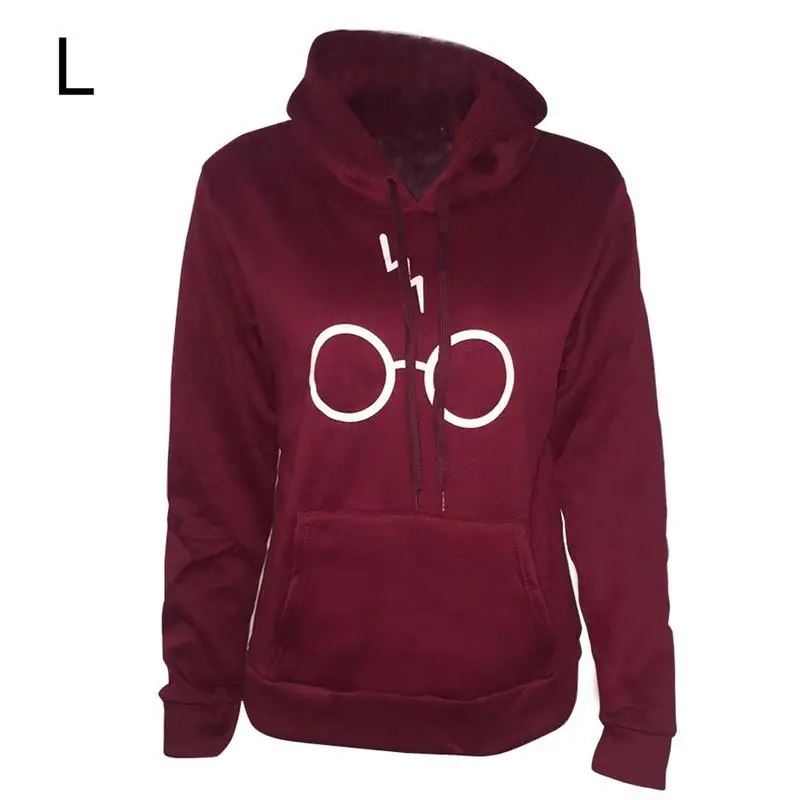 Ladies Casual Cartoon Eyes Pattern Hoodies Women
