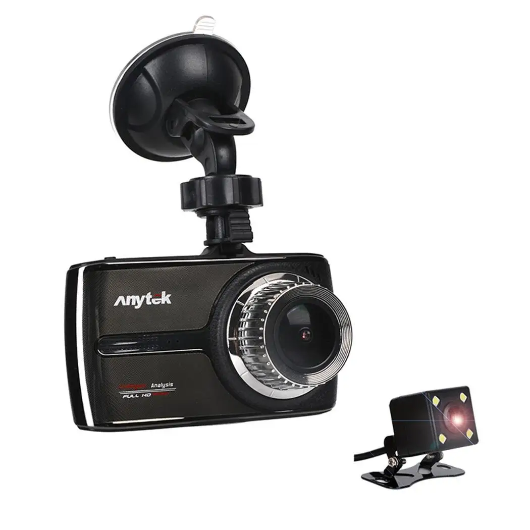 

Anytek G66 Car DVR 3.5'' Touch Screen Dash Cam Full HD 1080P WDR Video Recorder Registrar G-sensor DashCam with Rear View Camera