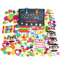 120Pcs Children Kid's Party Toys Cartoon Hat Wave Plate Mustache Glasses Mouth Whistle Toys Party Prop Birthday Party