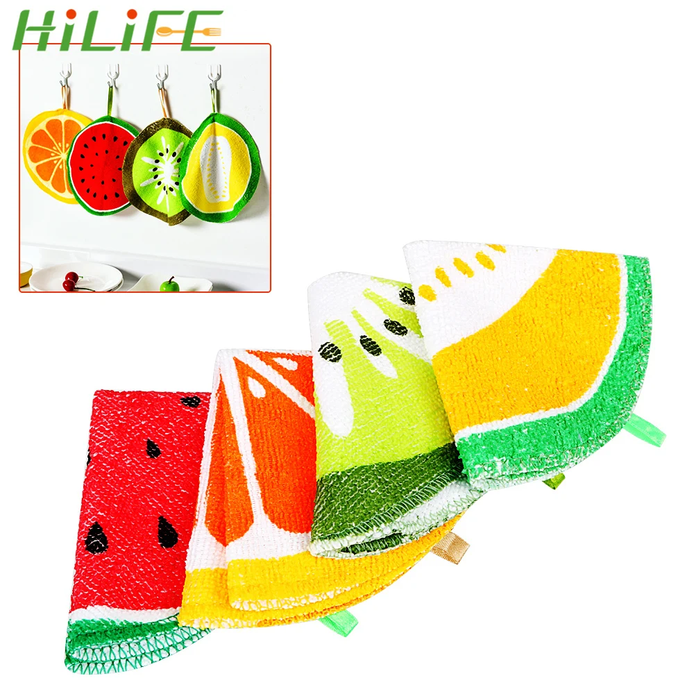

HILIFE Cleaning Cloth Absorbent Rag Magic Wiping Rags Cute Fruit Dishcloth Anti-grease Hand Towel Kitchen Tools