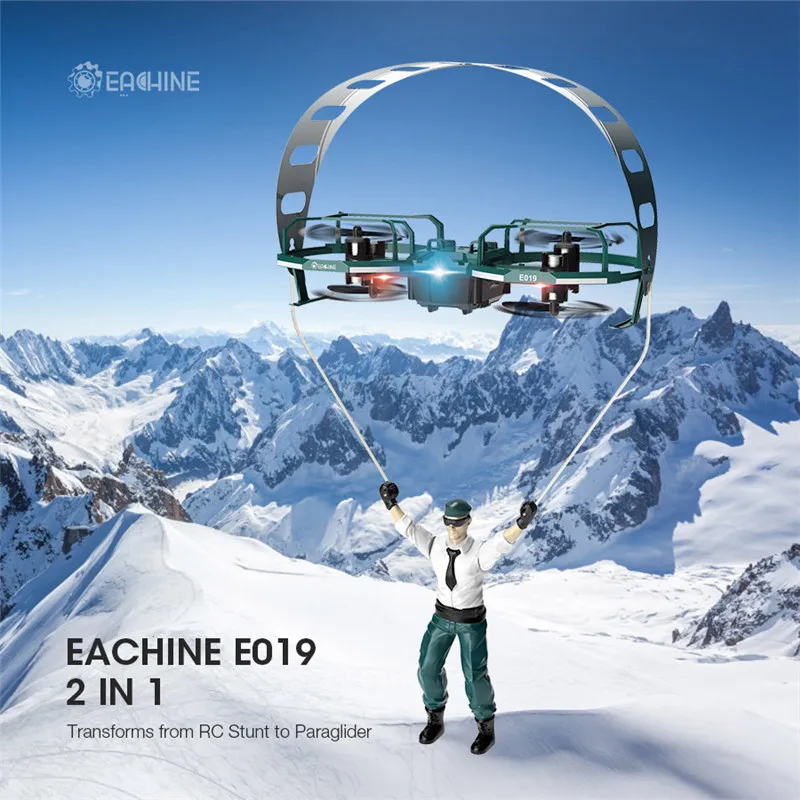 

Eachine E019 2-Axis RC Stunt Paraglider Flight Mode Altitude Hold Mode Drone Quadcopter RTF