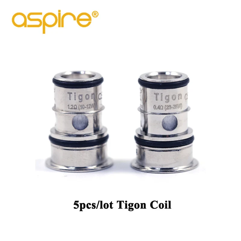 5 шт./лот,, Aspire Tigon, сменная Vape катушка, 1.2ohm/0.4ohm, электронная сигарета, атомайзер, ядро, подходит для Tigon Tank Kit