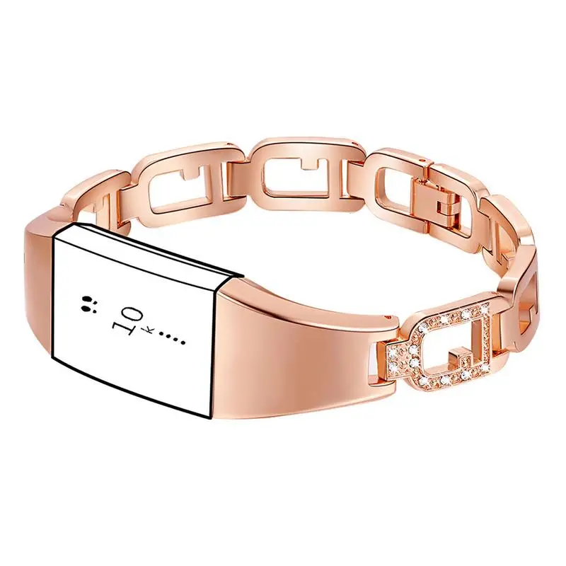 

2019 New Women Watch For Fitbit Charge2 Zinc Alloy Watchbands Smart Watch Wristband Bracelet With Diamonds Large Watch