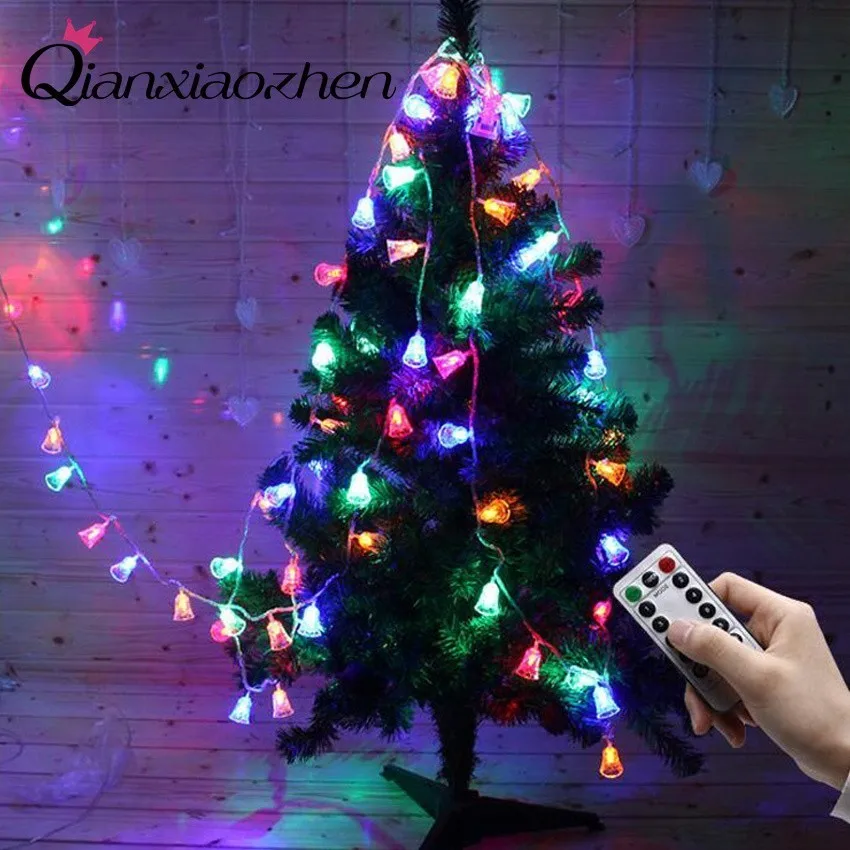 

Qianxiaozhen Led Christmas Bell Decorative Lights Small Bulbs String Lights For Home Christmas Tree Decoration