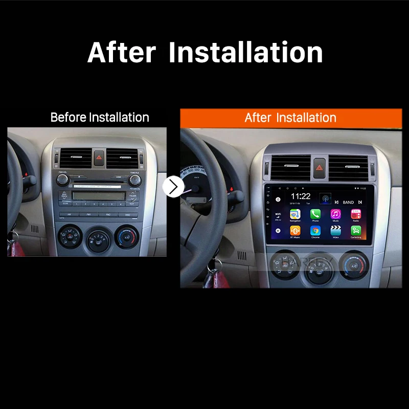 Discount Harfey Android 8.1/7.1  9" 2 Din Car Radio Quad Core GPS Navigation Headunit Player For 2007 2008 2009 2010 Toyota OLD Corolla 5