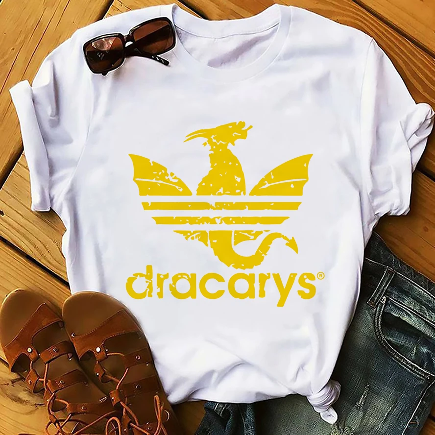 Забавная Мужская футболка Daenerys Dragon camiseta Dracarys новинка на лето белая Повседневная