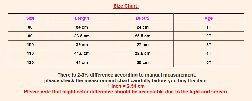 5t Size Chart