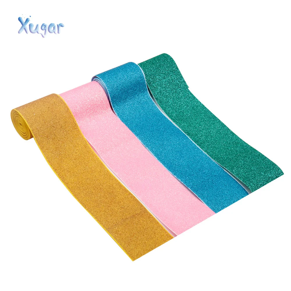

2Y 75mm Solid Glitter Ribbon Grosgrain Bright Ribbon DIY Hairbow Accessories For Craft Home Textile Material Festival Decoration