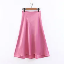 Весенняя Летняя женская юбка с высокой талией, одноцветная юбка, асимметричная женская повседневная юбка миди, уличная одежда