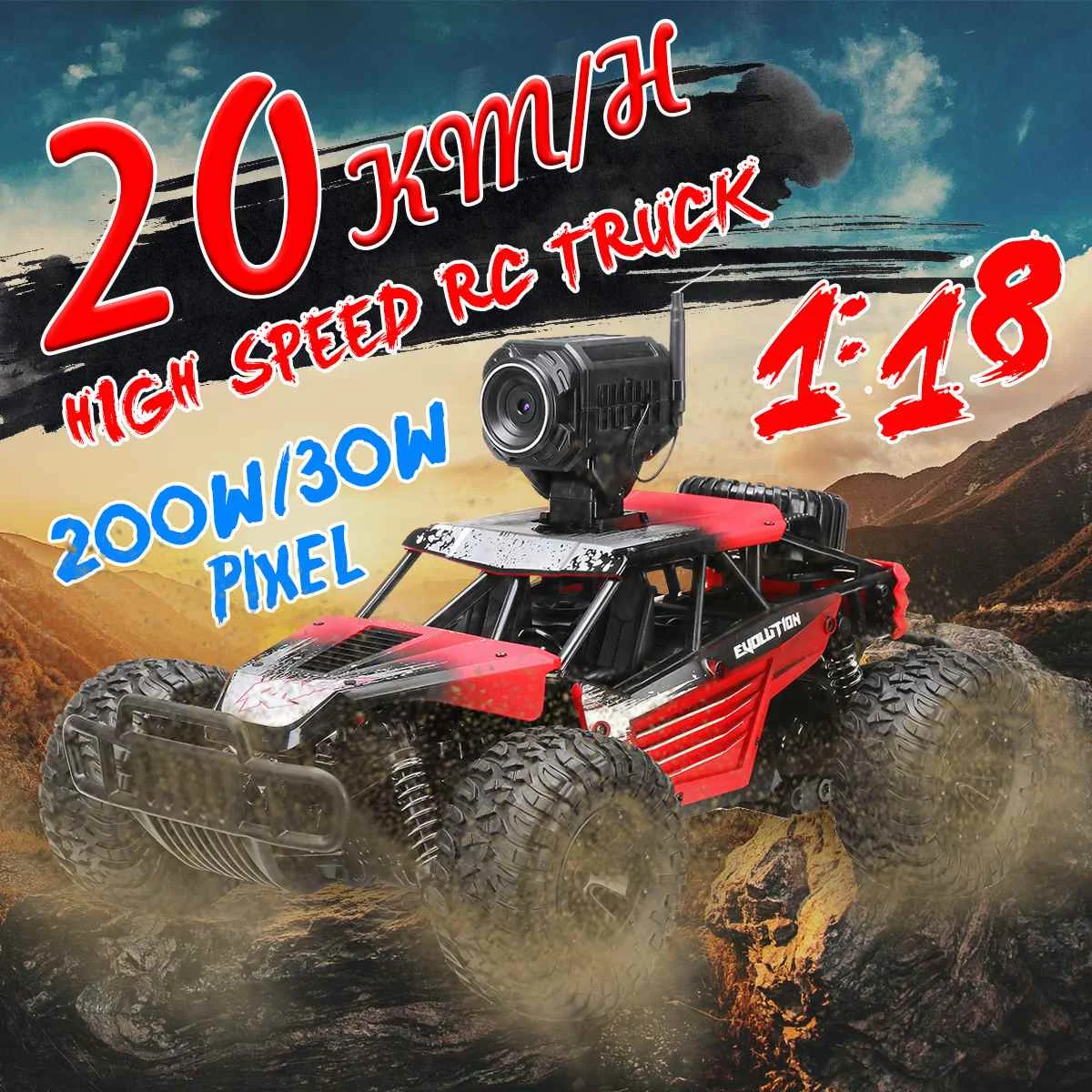

1:18RC Car 4WD climbing Car Double Motors Drive Car WIFI Remote Control Model Off-Road Vehicle Toys with camera For Boys Kids