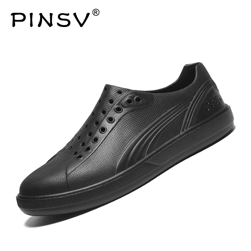 

Black Clogs Men Beach Sandals Slip On Men's Summer Shoes Outdoor Men's Sandals Breathable Shoes Men sandales homme 2019 PINSV